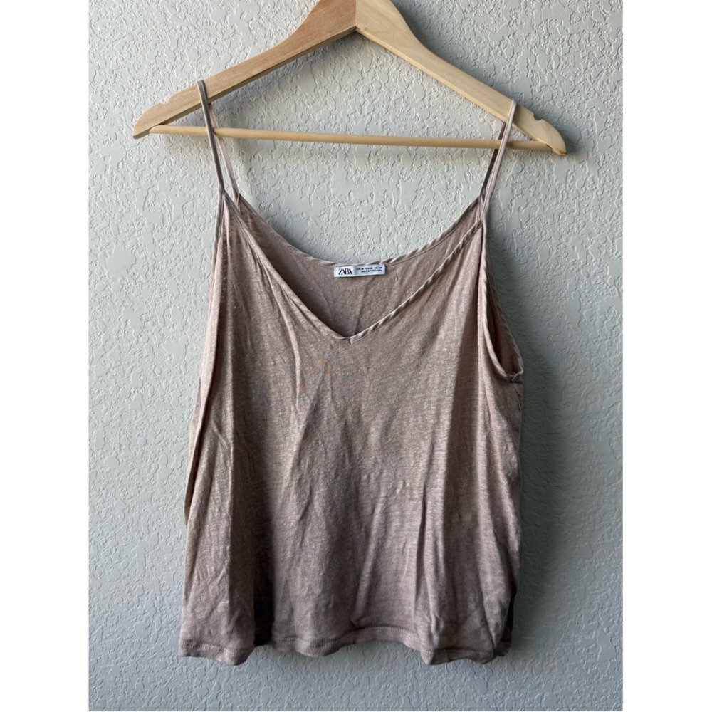 ZARA Spaghetti Strap Cami in Taupe